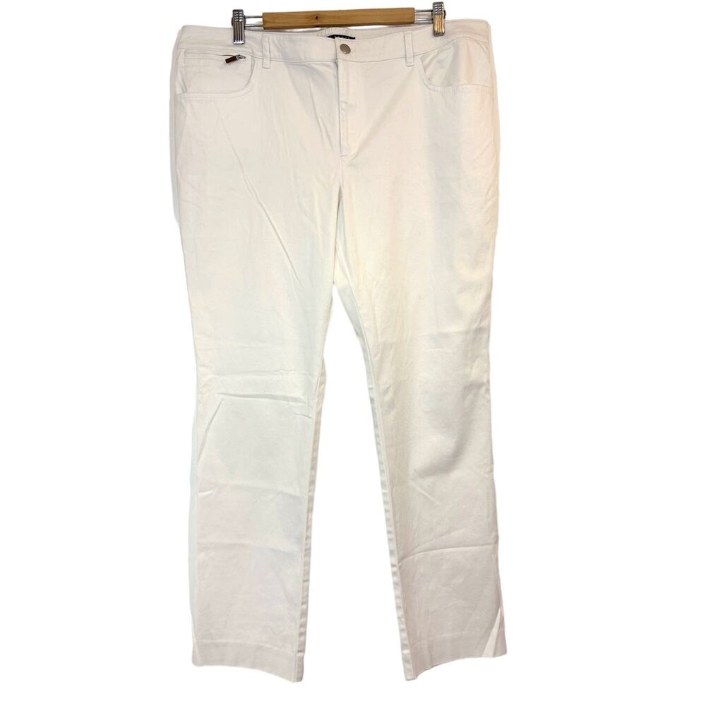 Lauren Ralph Lauren Women's White 5 Pockets Mid Rise Straight Chino Pants18